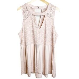 Torrid Pale Pink Babydoll Choker Tank Top Size 2